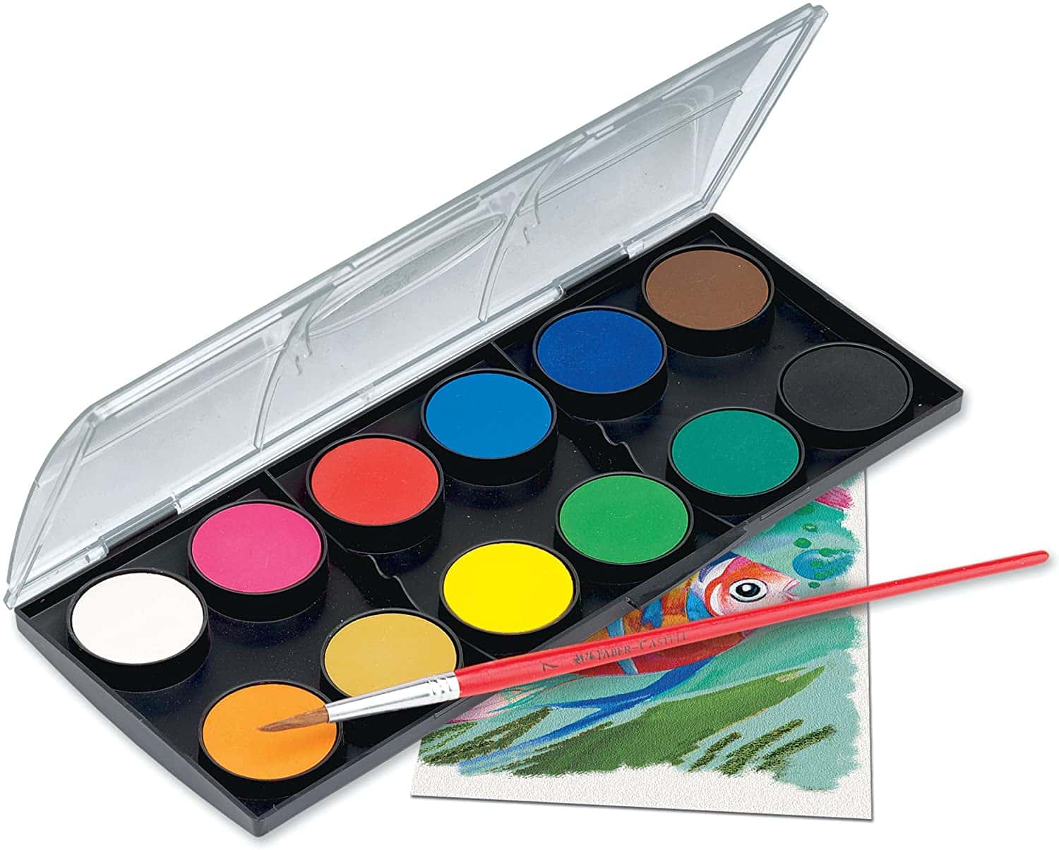 Transon Paint Palette Box 33 Wells for Mixing Gouache, Acrylic and Oil Paint  with 1 Paint Brush