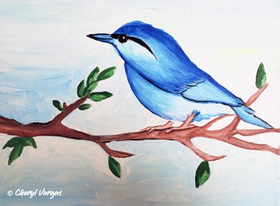 DIY Art Kit Blue Bird Painted